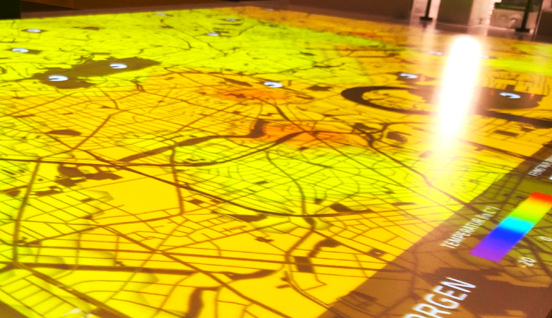 An illuminated map of a city - digital design